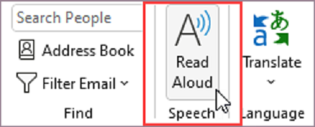 Use Read Aloud to listen to your email